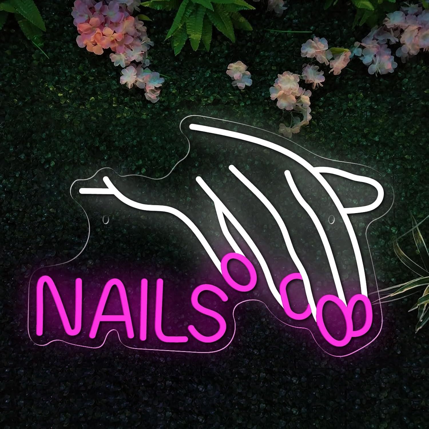 Outdoor Lighting For Store - Letreiro LED Neon para Unhas, Luz