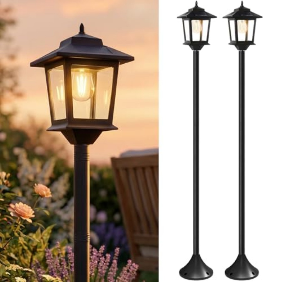 Outdoor Lighting For Patio - Luzes Solares para Postes Externos, Pacote