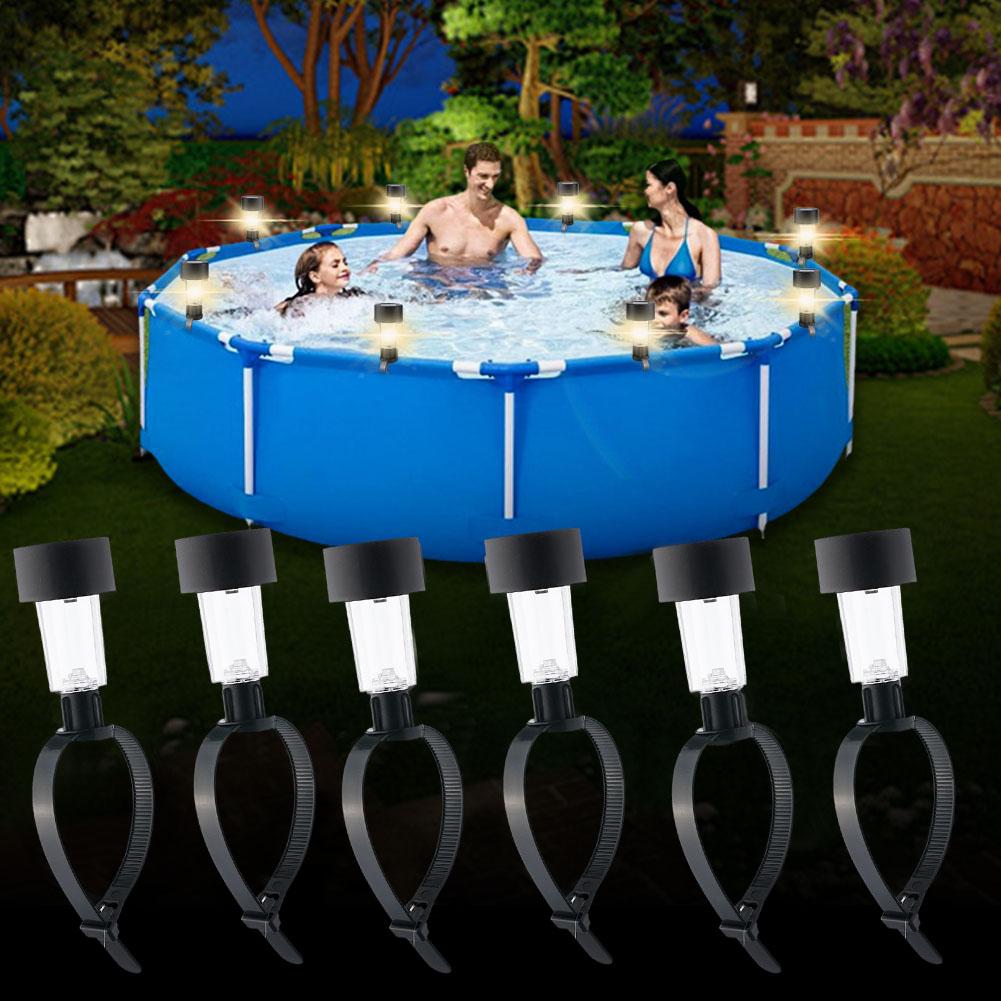 Outdoor Lighting In Ground - Luzes LED Solares para Piscina, Impermeáveis,
