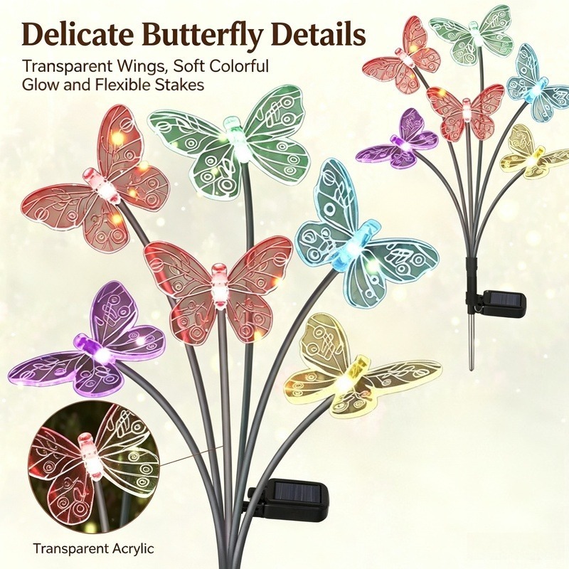 Outdoor Lighting For Patio - Luzes de Borboleta Alimentadas por Energia