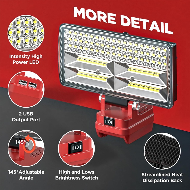 Outdoor Lighting Milwaukee - Luz de trabalho led portátil para
