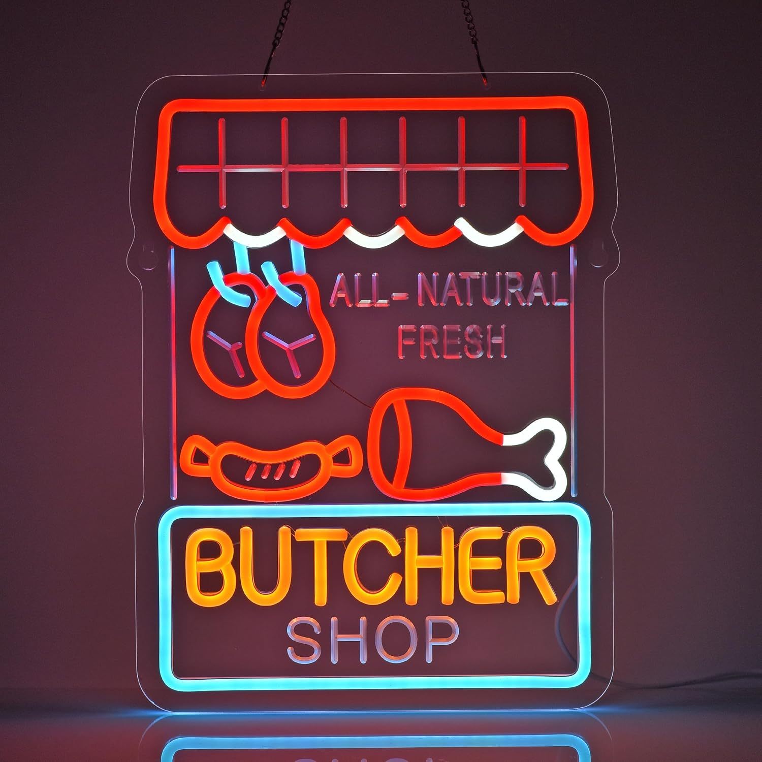 Outdoor Lighting For Store - Letreiro Neon para Açougue: Carne Fresca
