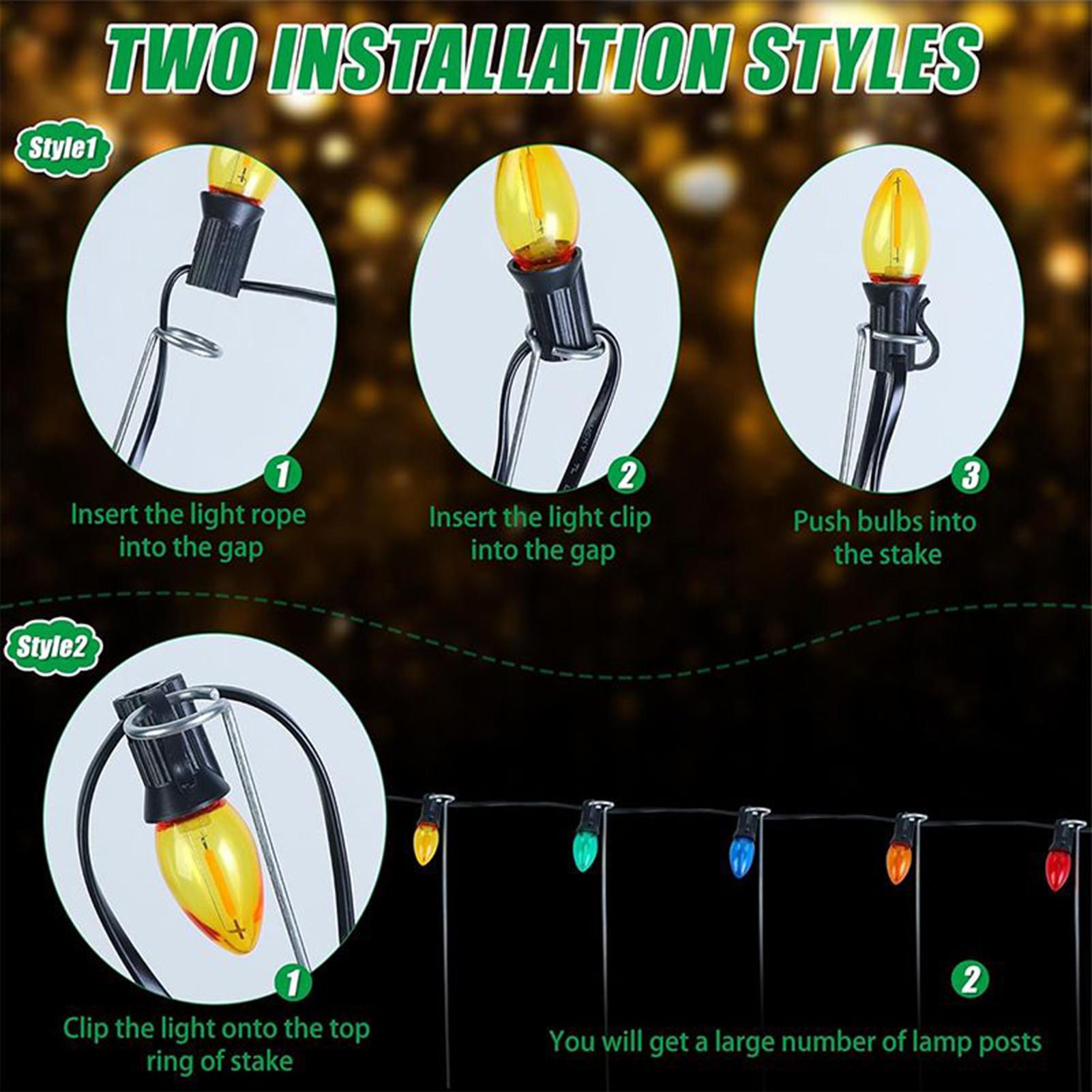 Outdoor Lighting In Ground - Estacas de luz de natal 12-Polegada