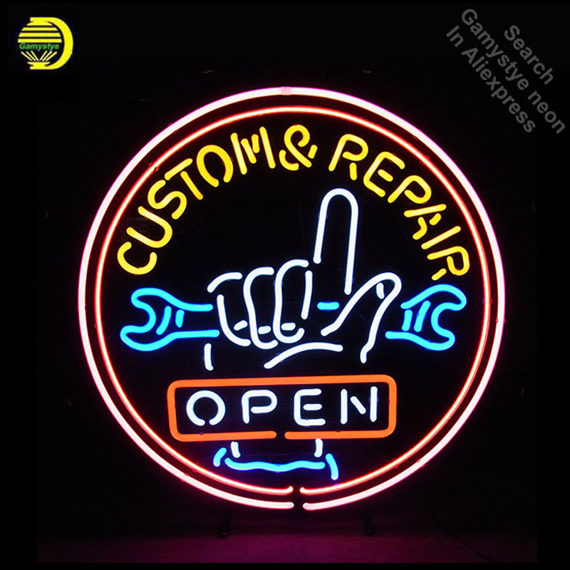 Outdoor Lighting For Store - Sinal de néon de reparo aberto