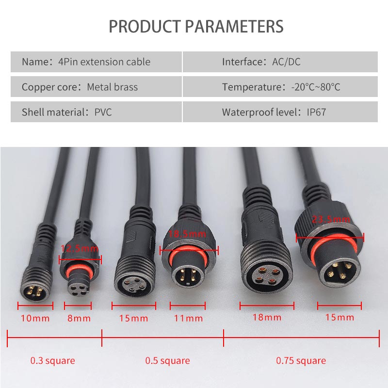 Cabo fêmea macho de 4 pinos, à - Outdoor Lighting Connectors avaliação e preço