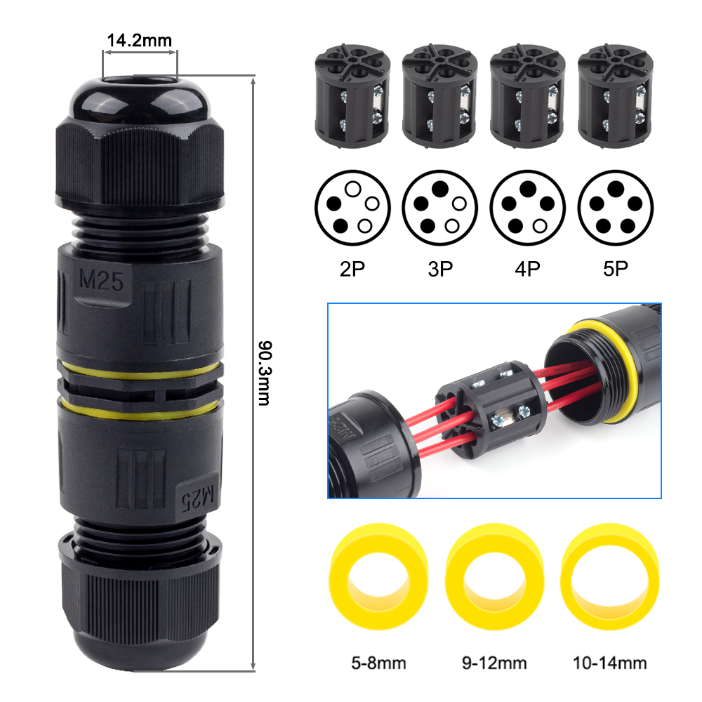 Conector de cabo ip68 m25, cai - Outdoor Lighting Connectors avaliação e preço