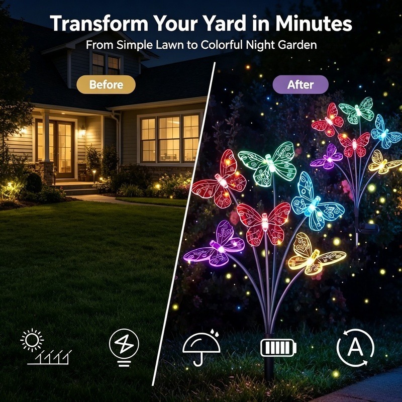 Luzes de Borboleta Alimentadas - Outdoor Lighting For Patio avaliação e preço