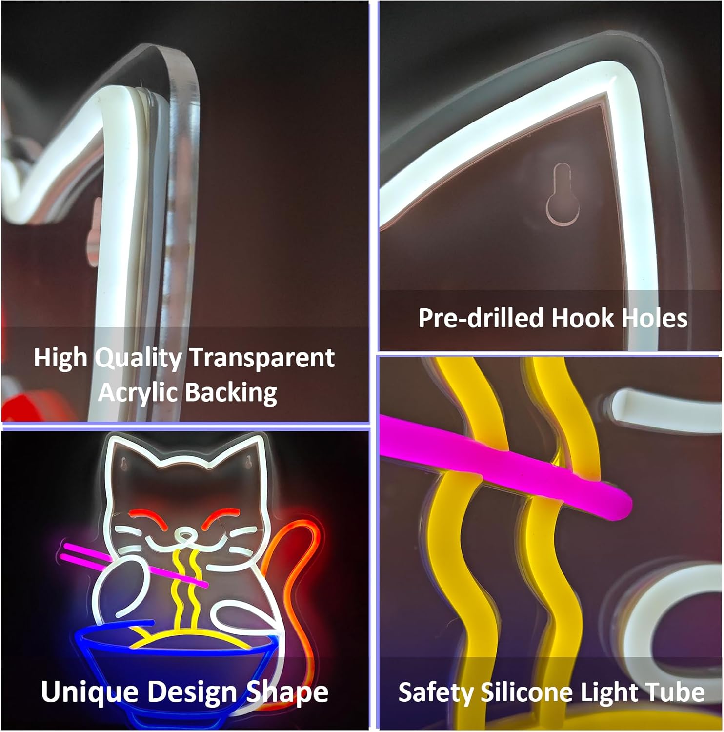 Lucky Cat Noodle LED Neon Ligh - Outdoor Lighting For Store avaliação e preço