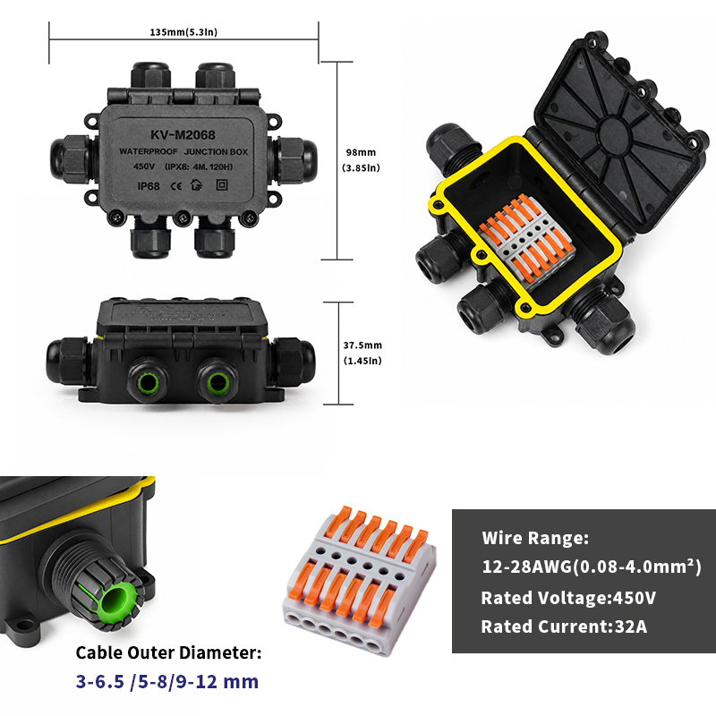 Caixa de Junção à Prova d'Água - Outdoor Lighting Connectors avaliação e preço