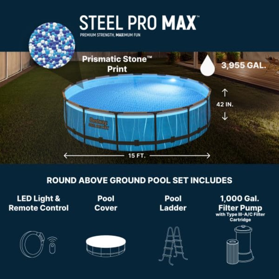 Piscina acima do solo de 15' x - Outdoor Lighting In Ground avaliação e preço